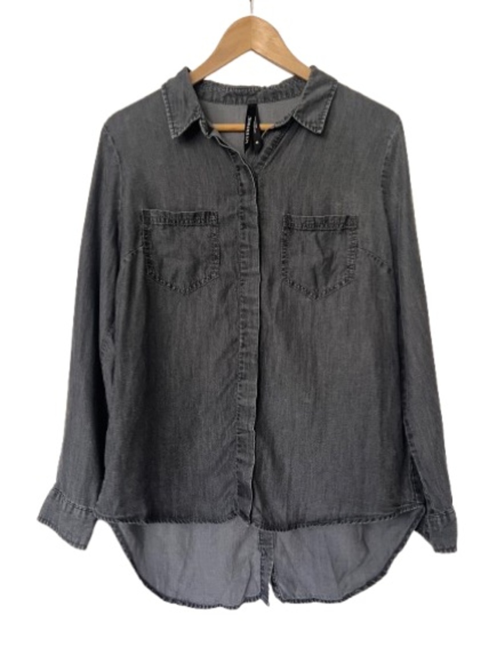 Liverpool Gray Button-Up Shirt with Tail. Size Medium